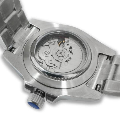 NH70 40mm stainless steel watch case, sapphire glass, hollow dial, luminous hands for enhanced night visibility