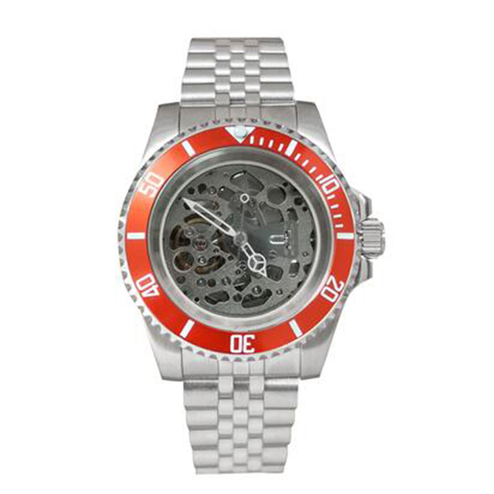 NH70 40mm stainless steel watch case, sapphire glass, hollow dial, luminous hands for night visibility