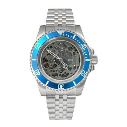 NH70 40mm stainless steel watch case with sapphire glass and luminous hands for night visibility.