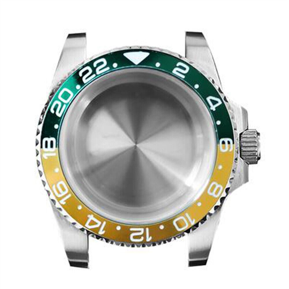 40MM 316L stainless steel watch case with sapphire glass, compatible with NH35 NH36 movements. Durable and sleek watch accessory.