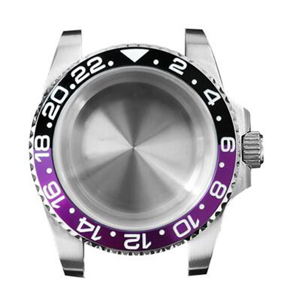 40MM 316L stainless steel watch case with sapphire glass, compatible with NH35 NH36 movements.