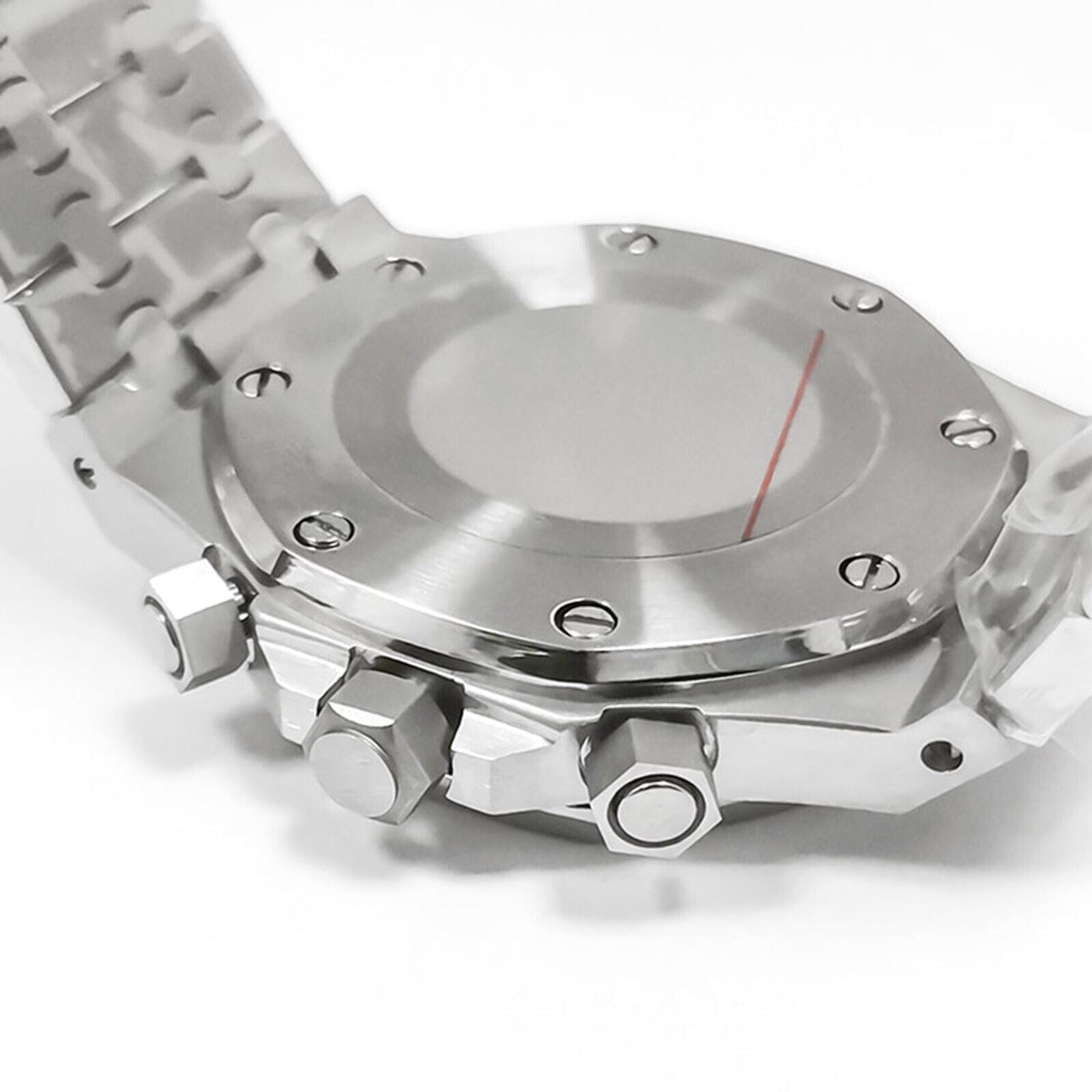 41MM 316L stainless steel watch case and strap with VK63 movement and scratch-resistant sapphire glass.