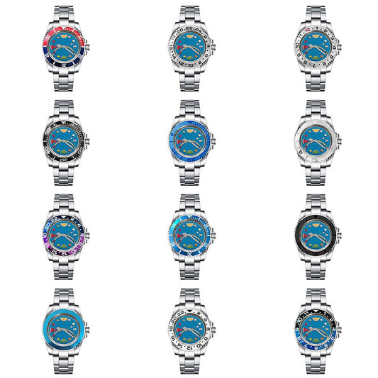 Luminous 40MM stainless steel watch case with sapphire glass, strap, and NH35 movement