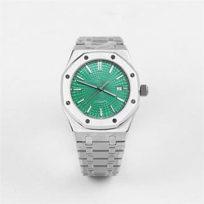 41mm stainless steel men's watch case with NH35 movement and scratch-resistant sapphire glass.