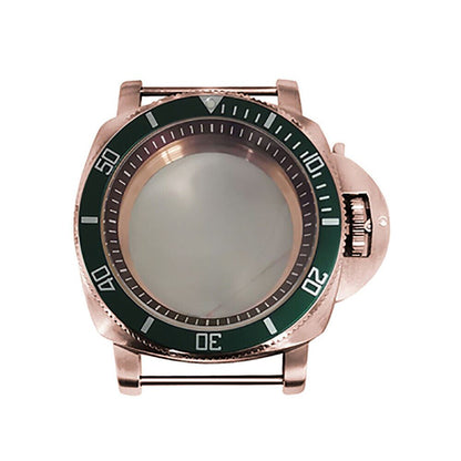 Rose gold 42MM PVD steel watch case for NH35/NH36/4R/7S movements by Mineral Mirror.