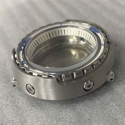 45MM stainless steel watch case with mineral glass and inner ring, fitting NH35/NH36 movements.