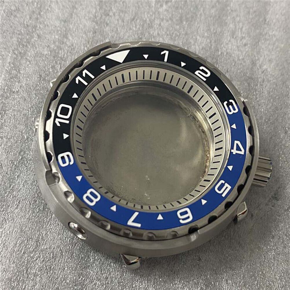 45MM stainless steel watch case with mineral glass, inner ring, compatible with NH35/NH36 movements.