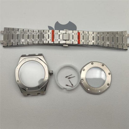 42MM 316L stainless steel watch case and bezel for NH35/NH36/4R35 movements, durable fit.