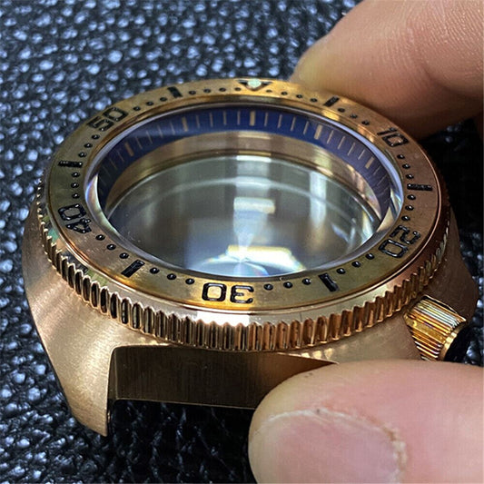 NH36A watch case in tin bronze, durable protector for NH35A watch modification.