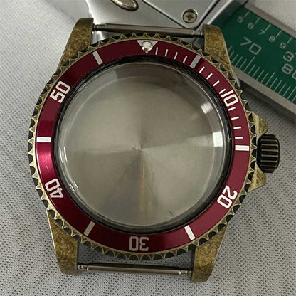 Stainless steel 39.5mm watch case for NH35/NH36 movement, sleek durable accessory for watch repairs.