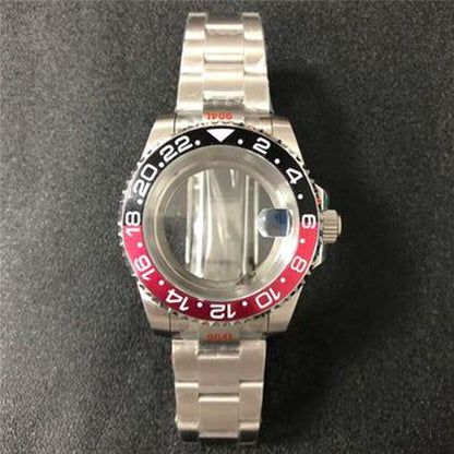 Transparent 40MM sapphire glass watch case and strap for NH35/NH36, available in 22 vibrant colors.