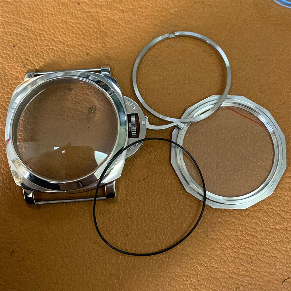 Panerai 47mm stainless steel watch case compatible with ETA 6497/6498 and ST3600/ST3620 movements