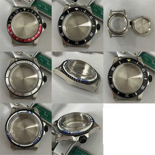 39.5mm PVD bronze Retro watch case in 316L stainless steel, compatible with NH35/NH36 movements.