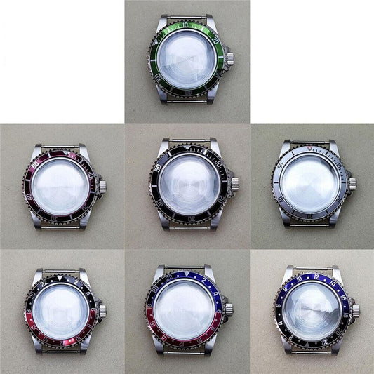39.5MM stainless steel watch case with acrylic mirror, compatible with NH35/NH36 mechanical movements.