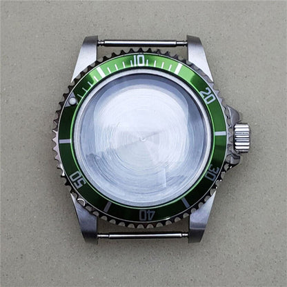39.5MM stainless steel watch case for NH35/NH36 movement with clear acrylic crystal.