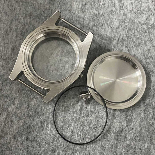 39MM stainless steel watch case kit with sapphire glass, solid bottom, compatible with NH35/NH36 movements.