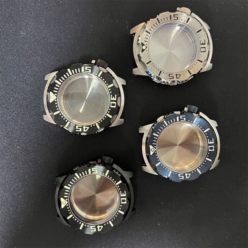 1. Stainless steel NH35 watch case with strap, durable design.