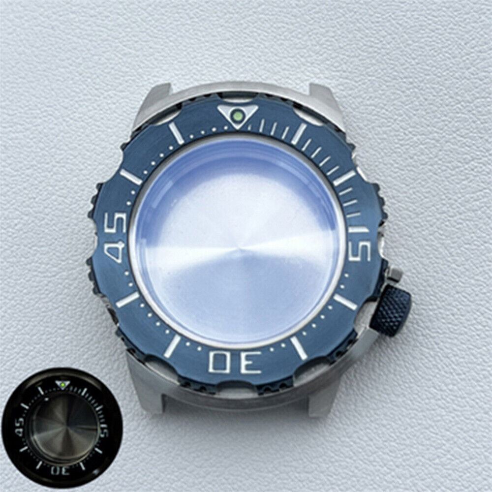 Durable stainless steel NH35 watch case with strap, perfect for rugged watch accessories.