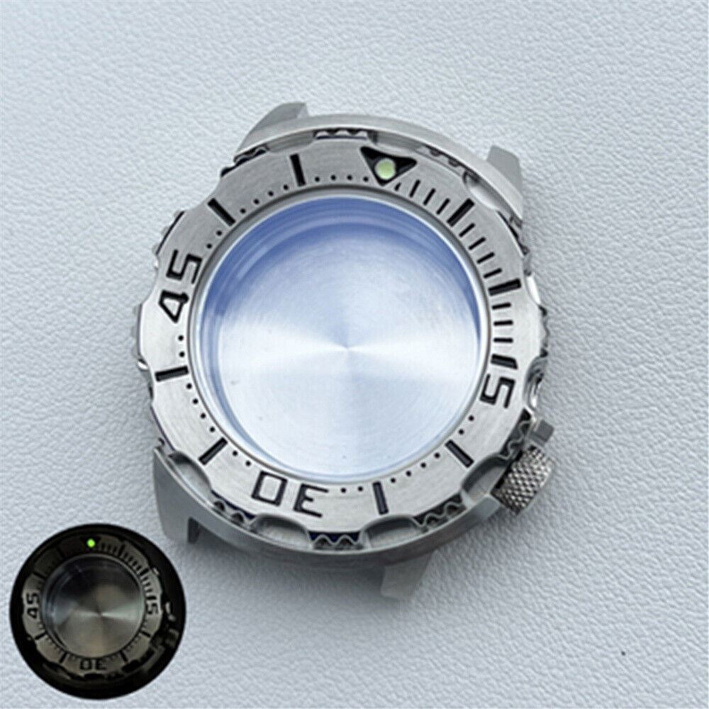 Stainless steel NH35 watch case with strap, durable and sleek accessory for watch repairs.