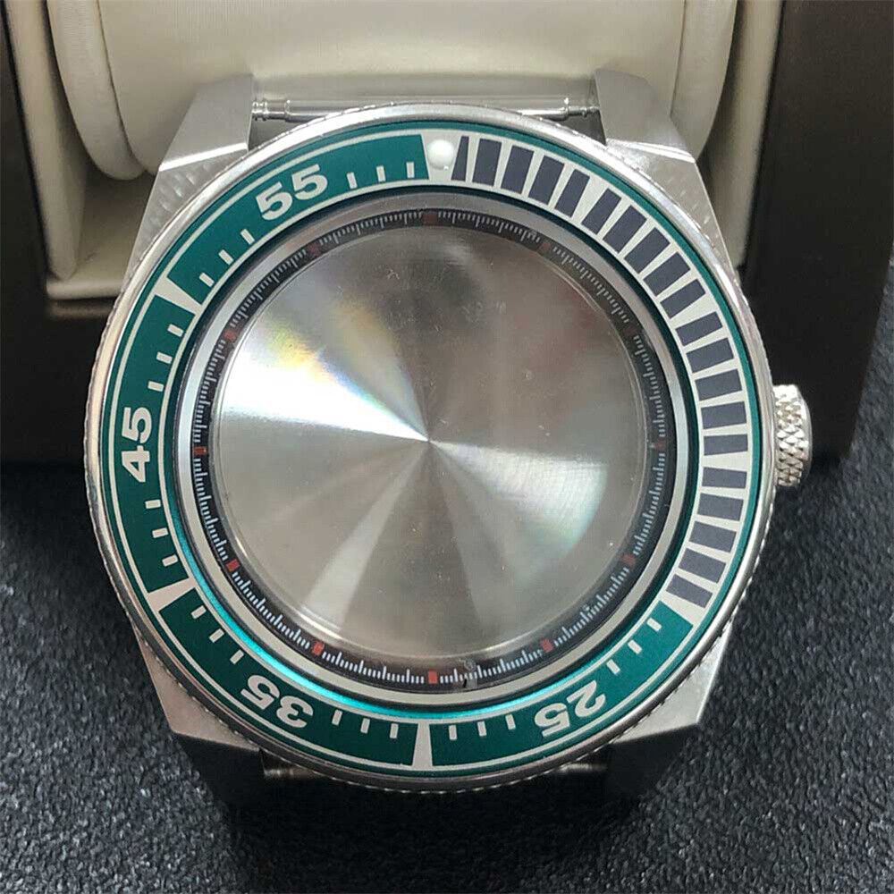 316L Stainless Steel Watch Case with Aluminum Ring for NH36/NH35, 43MM, Water-Resistant Design