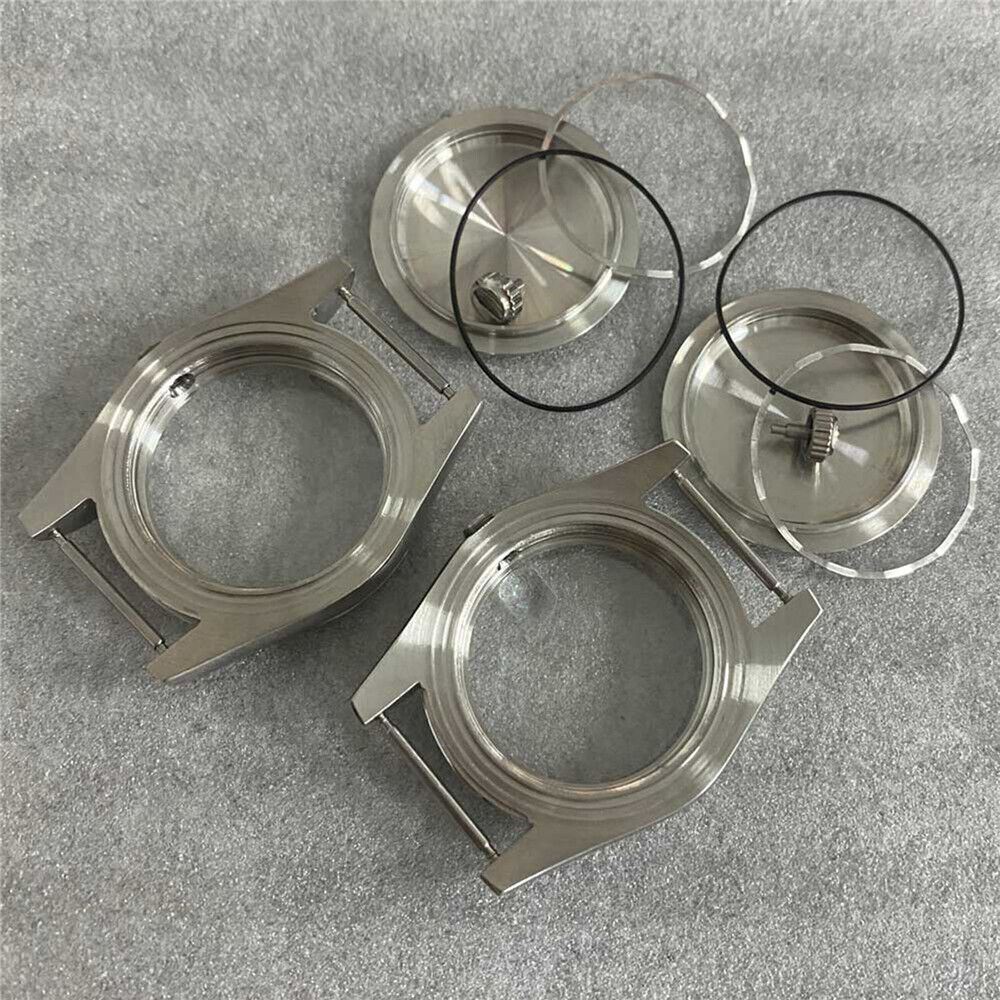 39MM stainless steel watch case with sapphire glass and solid back for NH35/NH36/4R movements.