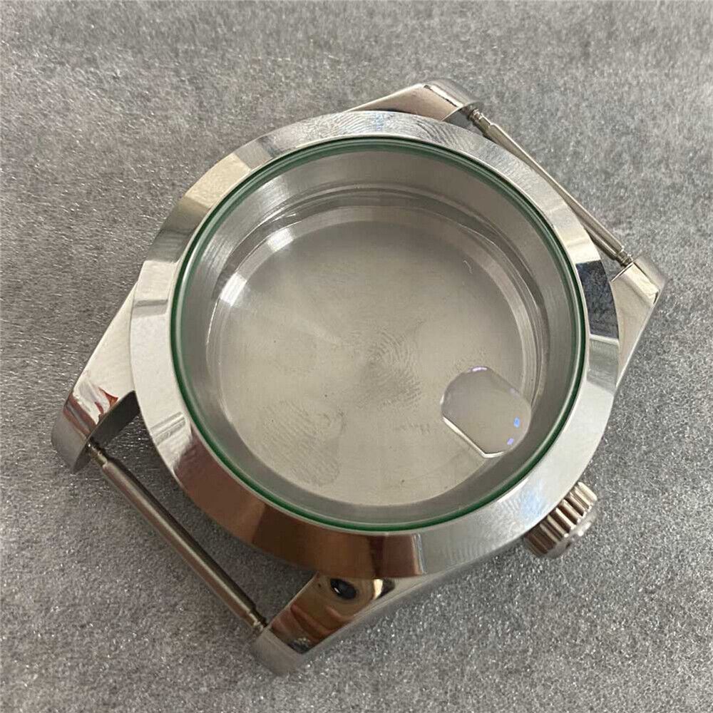 39MM stainless steel watch case with sapphire glass and solid back for NH35/NH36/4R movements.