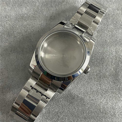 Watch Case+Strap stainless steel sapphire glass watch case and strap for NH35/36/4R movement, durable and sleek design.