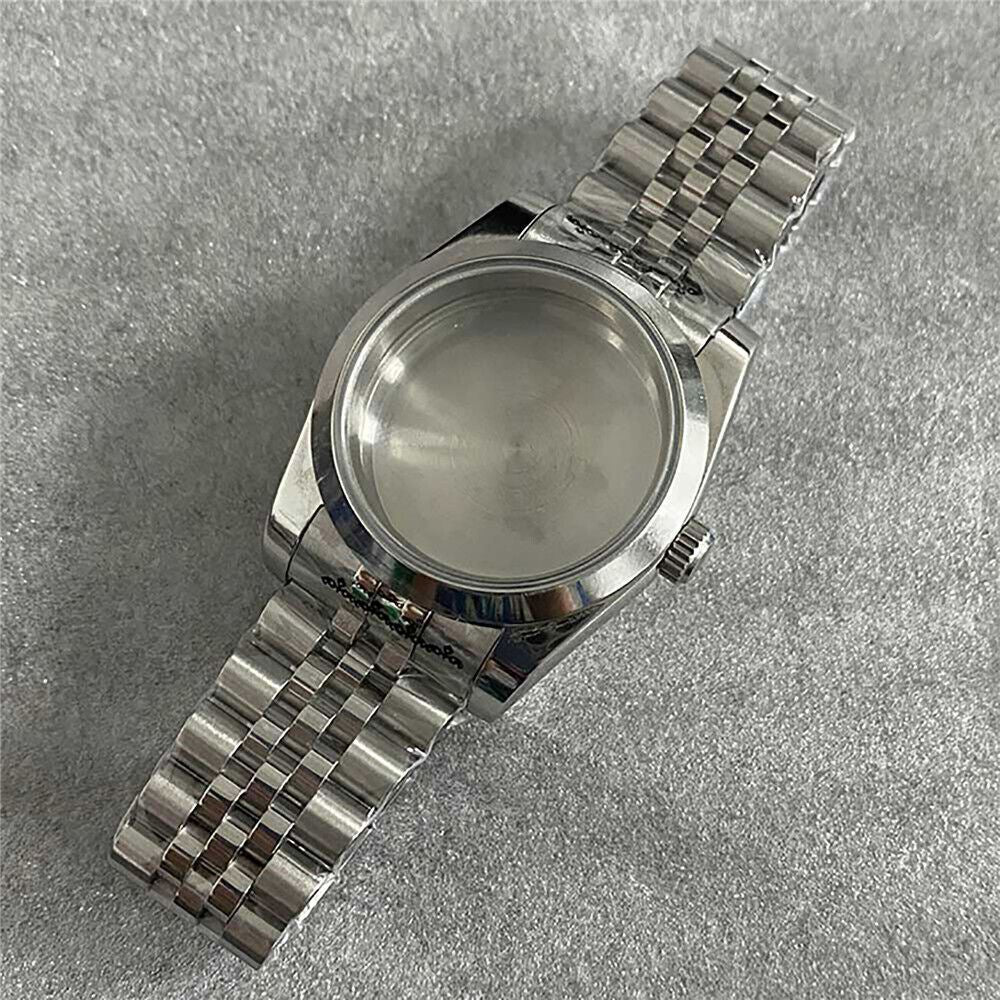 Stainless steel Sapphire Glass watch case and strap for NH35/36/4R movement by Watch Case+Strap.