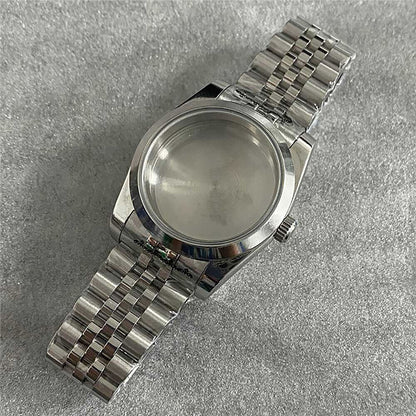 Stainless steel Sapphire Glass watch case and strap for NH35/36/4R movement by Watch Case+Strap.