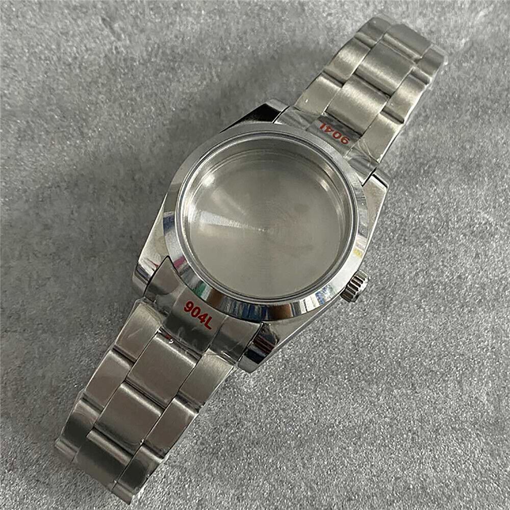 Watch Case+Strap stainless steel sapphire glass watch case and strap for NH35/36/4R movement, durable and sleek design.