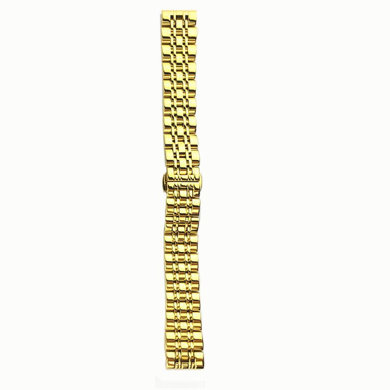 Golden 12mm stainless steel watch strap, perfect for elegant wristwatches and daily wear.