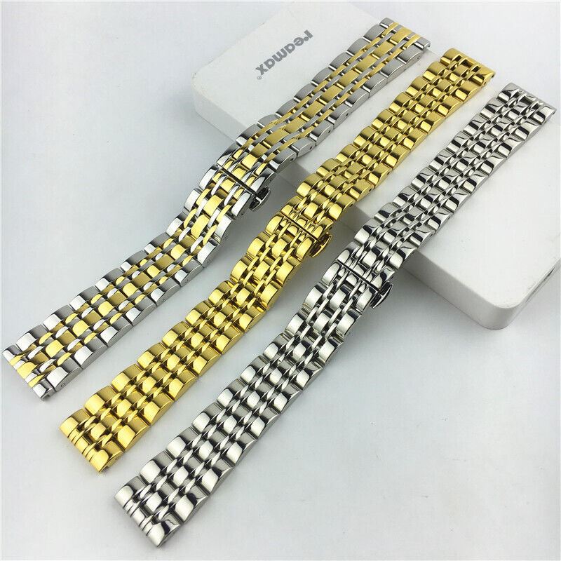 12mm golden stainless steel watch strap, perfect for elegant wristwatches and refined styles.