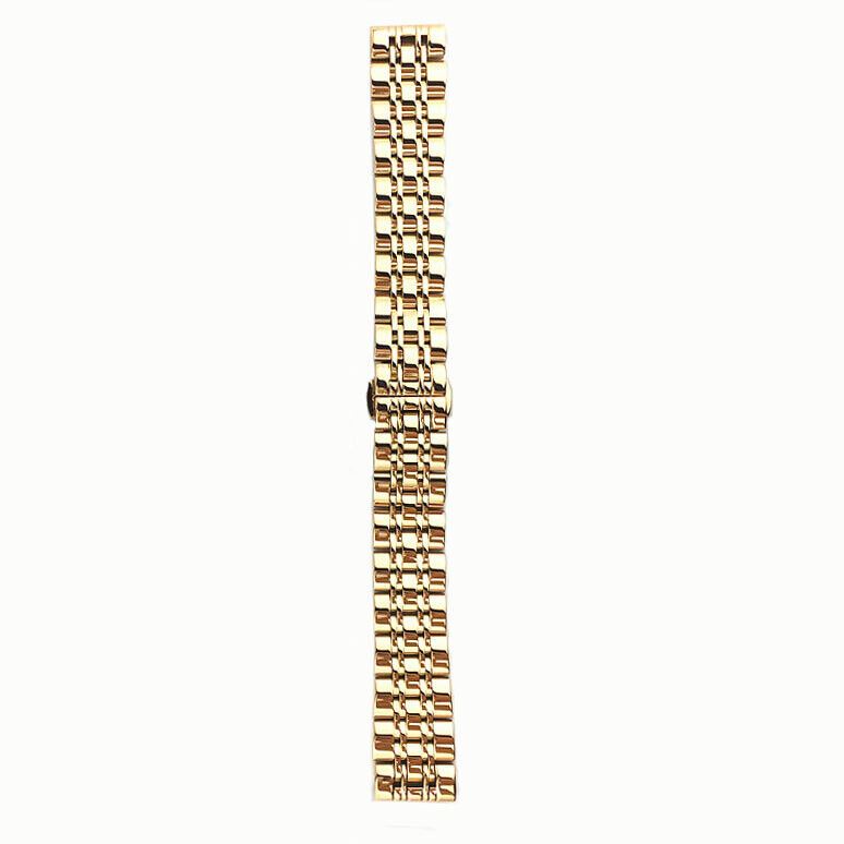 12mm golden stainless steel watch strap, perfect for premium wristwatches.