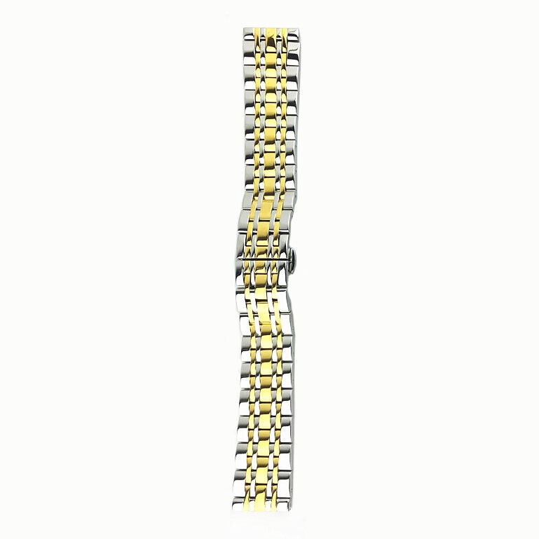 Golden 12mm stainless steel watch strap, perfect for elegant wristwatches and everyday wear.