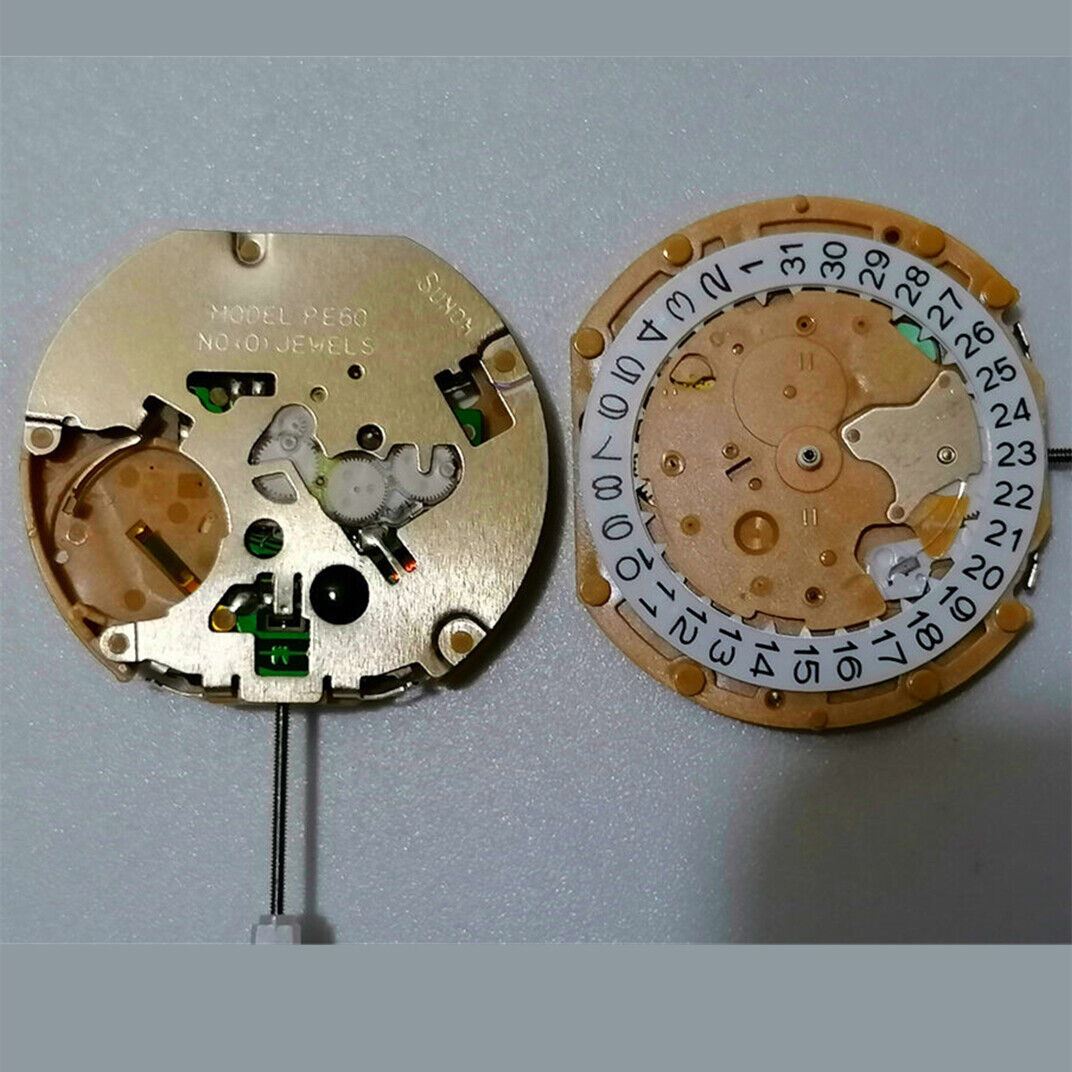 Mouvement à quartz Sunon PE60 3 aiguilles Date à 3 heures avec petite seconde @3@6@9 Mouvement
