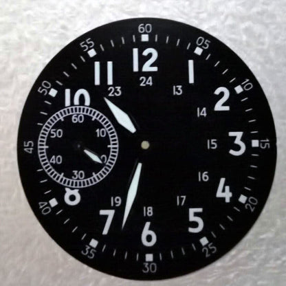 39mm Watch Dial Green Luminous Fit for ETA 6497 Seagull ST3600 Small second@9