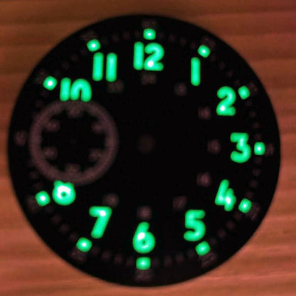 39mm Watch Dial Green Luminous Fit for ETA 6497 Seagull ST3600 Small second@9
