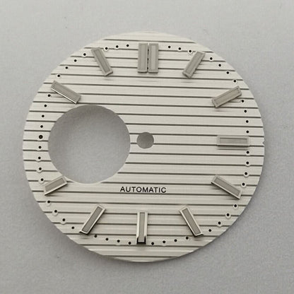 JC06 29.7mm green luminous watch dial, compatible with NH38 movement, ideal for enhanced nighttime readability.