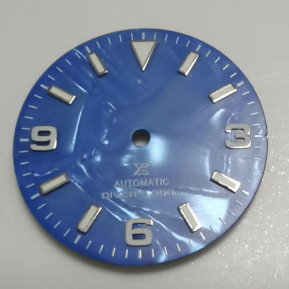 Nature Shell 29mm Watch Dial Green Luminous Suitable for NH35 Movement B-1