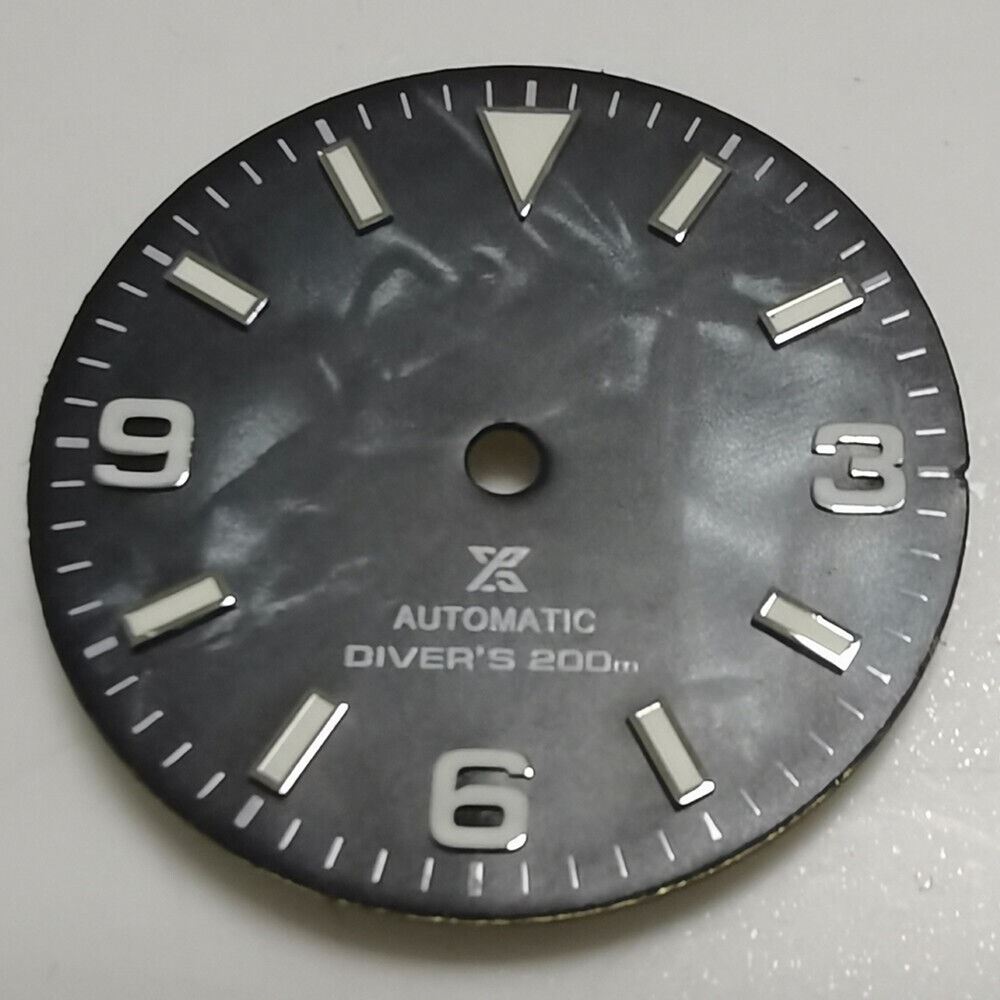 Nature Shell 29mm green luminous watch dial by B-1, NH35 compatible, enhances visibility and style.