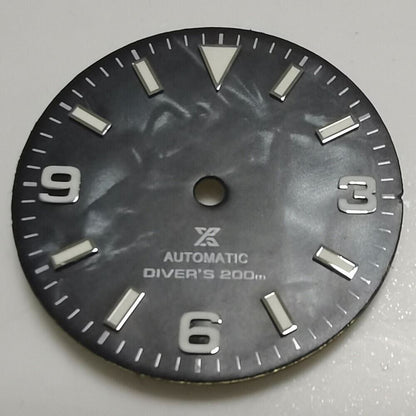 Nature Shell 29mm Watch Dial Green Luminous Suitable for NH35 Movement B-1