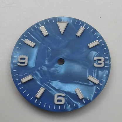 Montre à cadran vert lumineux en coquillage naturel de 29 mm, compatible avec le mouvement NH35 B-2