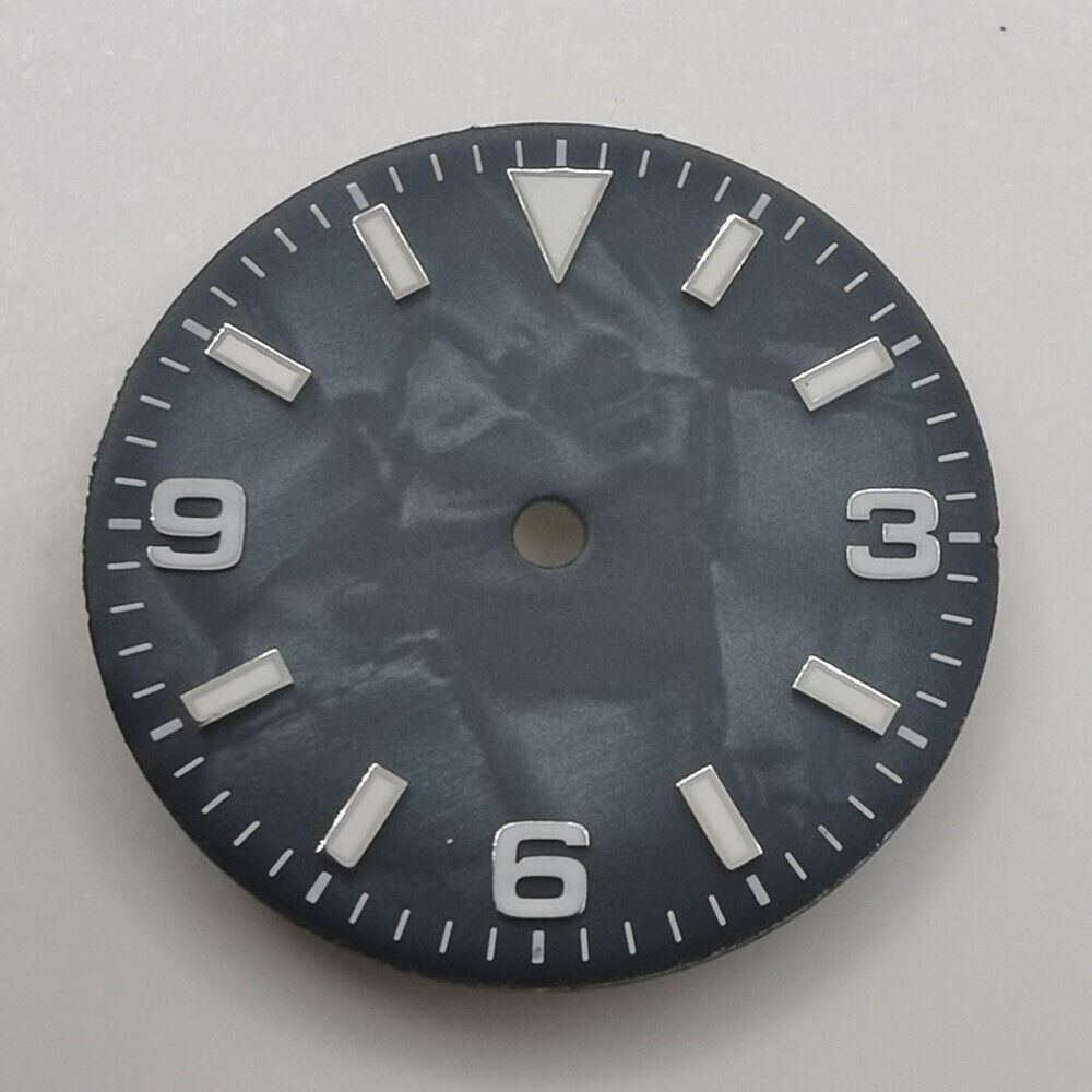 Montre à cadran vert lumineux en coquillage naturel de 29 mm, compatible avec le mouvement NH35 B-2