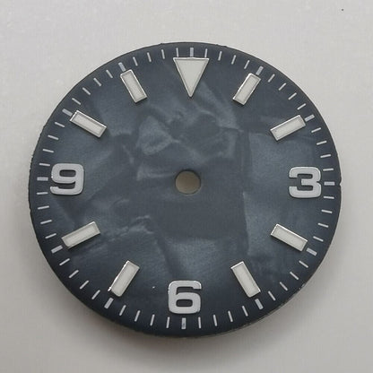 Montre à cadran vert lumineux en coquillage naturel de 29 mm, compatible avec le mouvement NH35 B-2