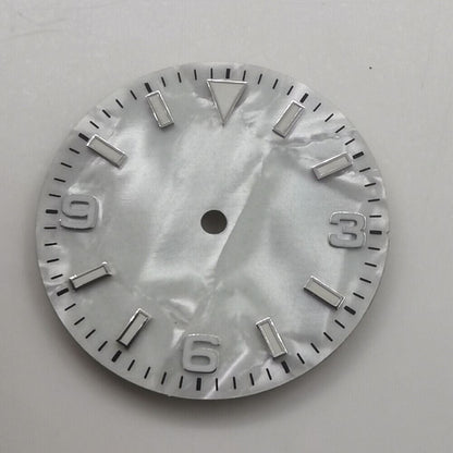 Montre à cadran vert lumineux en coquillage naturel de 29 mm, compatible avec le mouvement NH35 B-2
