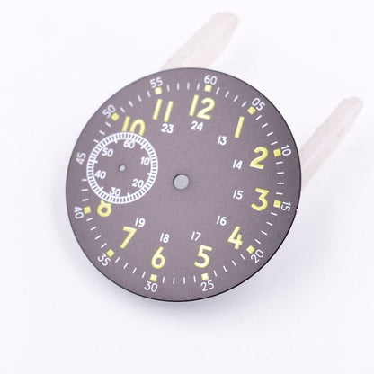38.90mm Green Luminous Black Watch Dial Fit for ETA 6497 ST3600 Movement