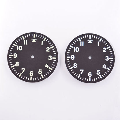 Green lume black dial for MYT 8205 watch movement, 35.50mm, boosting visibility and style in watch accessories.
