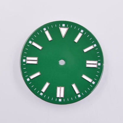 28,50 mm grünes Leuchtzifferblatt, passend für NH35/36 ETA2836 2824 MYT8205 8215 Uhrwerk