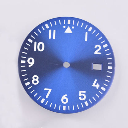 Cadran de montre lumineux vert de 33,80 mm, compatible avec les mouvements NH35/35A et NH36/36A
