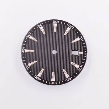 Green luminous watch dial by AB-3, designed for NH35/35A and NH36/36A movements with precise fit.